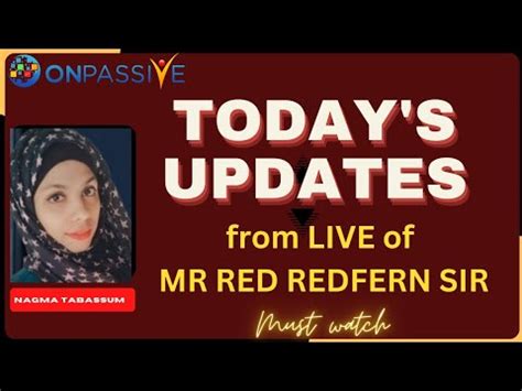 Onpassive Today S Updates From Mr Red Sir Important Points For