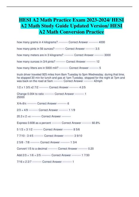 Hesi A Math Practice Exam Hesi A Math Study Guide Updated Version