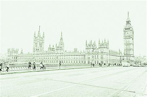 Houses of Parliament Drawing Digital Art by Craig Fildes