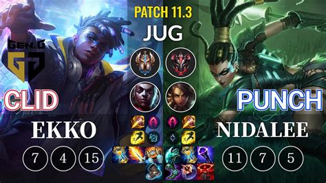 Gen Clid Ekko Vs Punch Nidalee Jungle Kr Patch Youtube