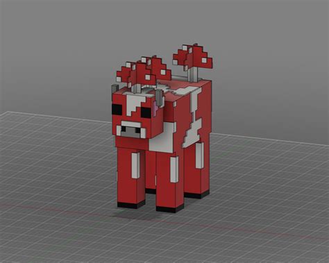 Minecraft Mooshroom By Beccaclarebear Download Free Stl Model