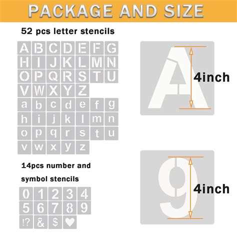 Snapklik Yeajon Inch Letter Stencils Symbol Numbers Craft Stencils