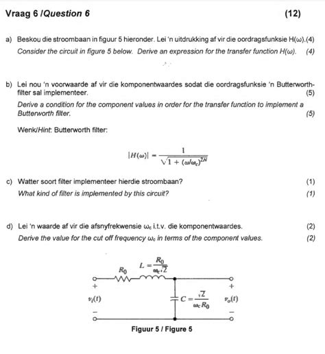 Solved Vraag 6 /Question 6 (12) a) Beskou die stroombaan in | Chegg.com