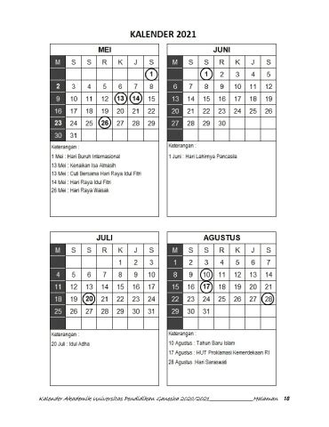 Page 20 KALENDER AKADEMIK 2020 2021