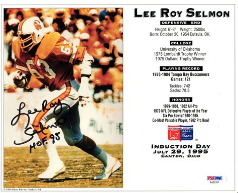 Football - Lee Roy Selmon - Images | PSA AutographFacts℠