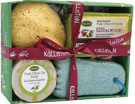 Kalliston Kit Soap100g Stone1pcs Sponge1pcs Soap85g Set