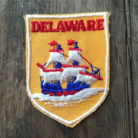 Delaware Vintage Souvenir Travel Patch From Voyager New In Etsy Uk