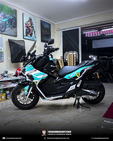 Decal Stiker ADV 160 Kasperky Hitam Biru Tosca Full Body