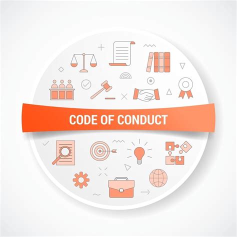 Code Of Conduct Concept With Icon Concept With Round Or Circle Shape