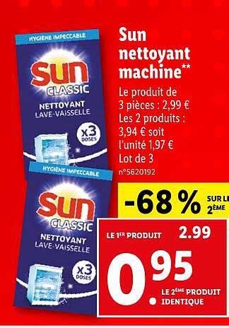 Promo Sun Nettoyant Machine Chez Lidl ICatalogue Fr