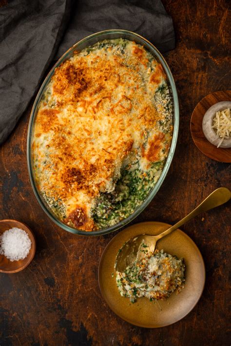 Risoni Bake - Every Little Crumb spinach mushroom orzo