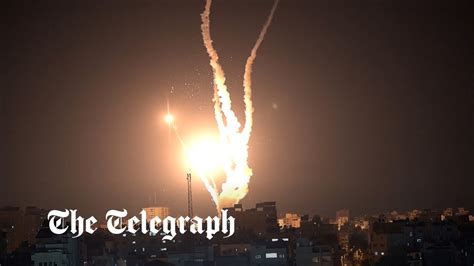 Rockets Fired At Israel Are Intercepted By Iron Dome Missile Defence System Youtube