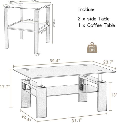 Juego De Mesas Auxiliares De Vidrio Y Mesa Auxiliar Juego De Mesa