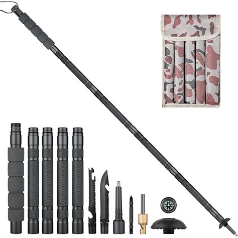 Prime Adventure Tactical Survival Walking Hiking Stick Staff