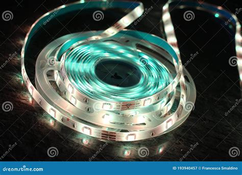 Multicolored LED Strip Stock Image Image Of Cold White 193940457