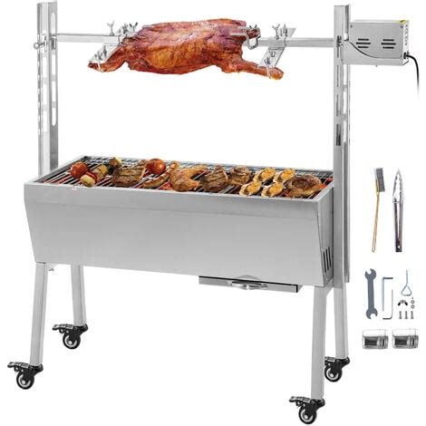 VEVOR 40KG Barbecue Electrique Tournebroche En Acier Inox 25W