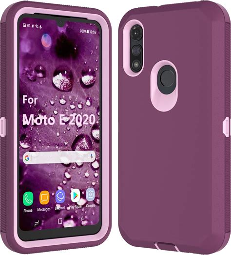 Phone Case For Moto E 2020 Motorola E7 With Tempered Glass Screen Protector Cover