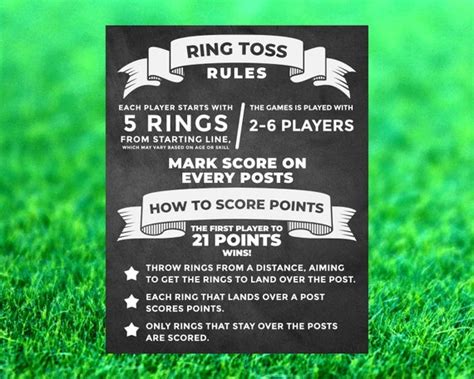 Ring toss Poster Ring toss Rules Ring toss Decals Rule Yard | Etsy