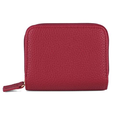 Julia Buxton Womens Pebble Rfid Blocking Wizard Wallet Red