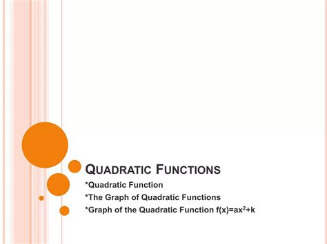 Quadratic Functions Ppt