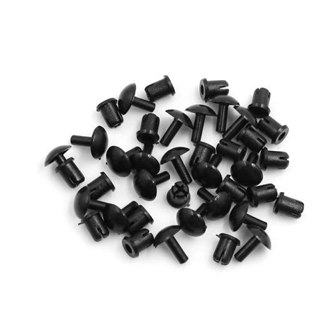 20pcs Black Universal Plastic Rivet Car Fender Bumper Push Pin Clips 49mm