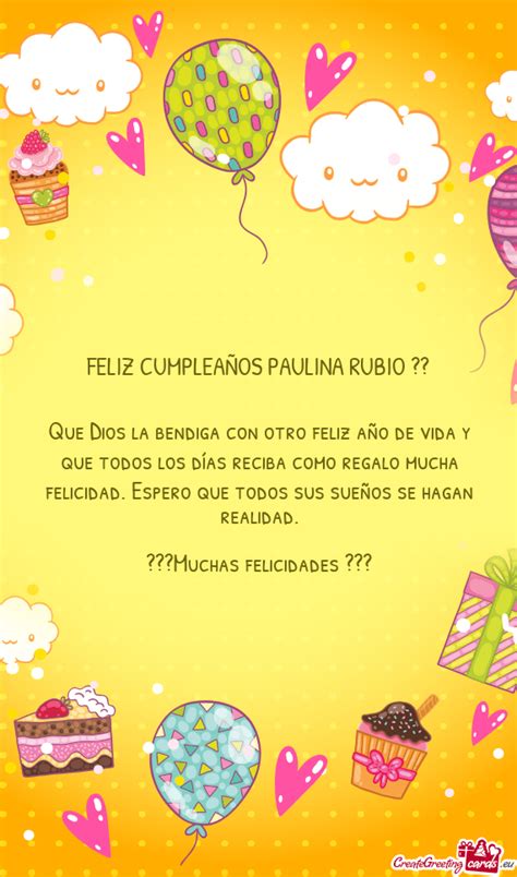 FELIZ CUMPLEAÑOS PAULINA RUBIO Free cards