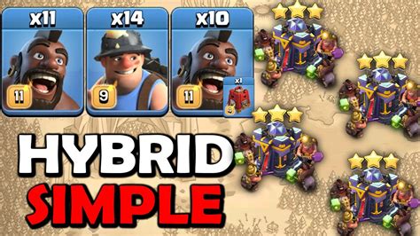 Th15 Hog Miner Hybrid Attack Strategy 21 Hogs 14 Miner Best Town Hall 15 3 Star Strategy