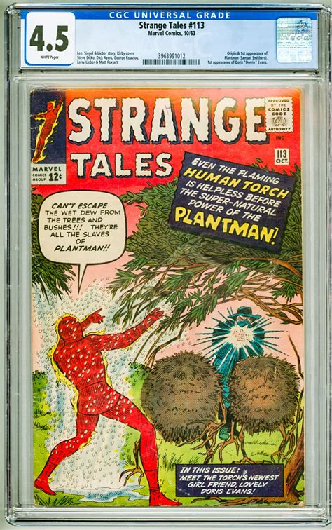 Strange Tales 113 1963 CGC 4 5 1st Appearance Of Plantman Sticker