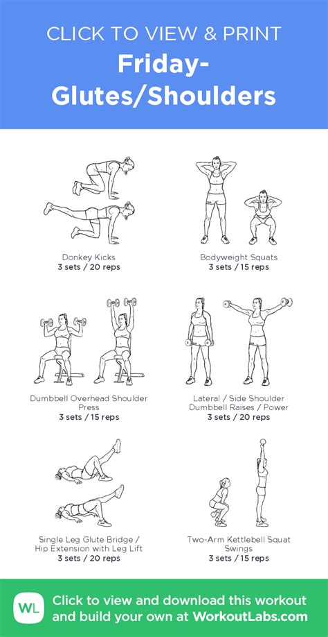 Friday Glutes Shoulders Click To View And Print This Illustrated