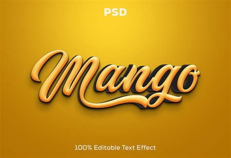 Premium Psd Mango D Editable Text Effect