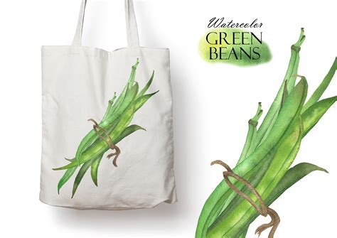 Watercolor Green Beans Clipart, Bean Clip Art, Fresh Vegetables ...