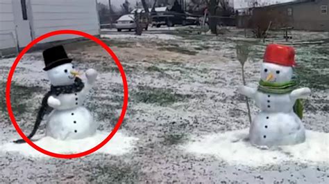 5 Muñecos De Nieve Moviéndose Captados En Cámara Y Vistos En La Vida