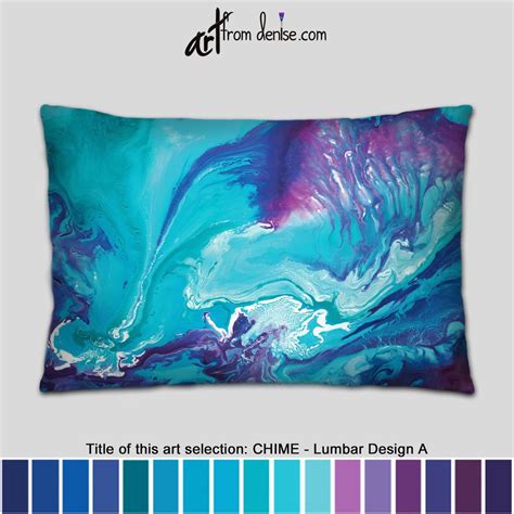 Blue Purple Teal Lumbar Pillow Abstract Decorative Throw Pillows For