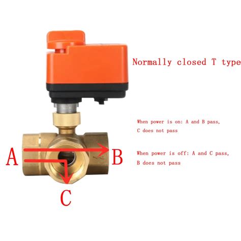 3 Way Motorized Ball Valve Electric Ball Valve Two Line 3 Way Control Ac220v Dn15 Dn40 Normally