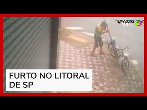 Homem Arranca Poste E Rouba Bicicleta No Litoral De Sp V Deo Dailymotion