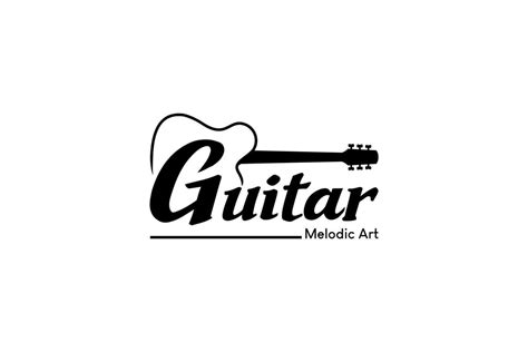 Acoustic Guitar Logo Design Template Simple Vector Guitar Music Art