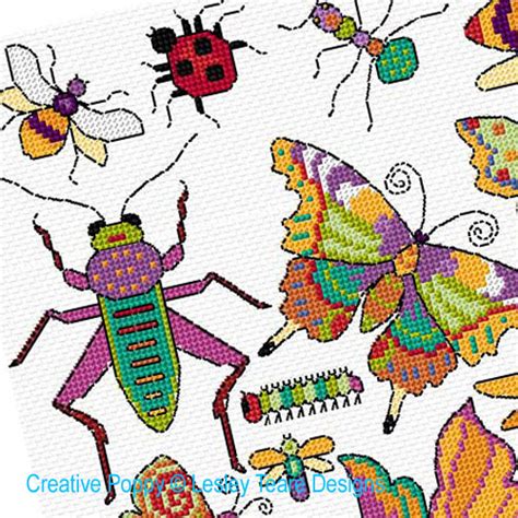 Lesley Teare Designs Bugs Butterflies Cross Stitch Pattern