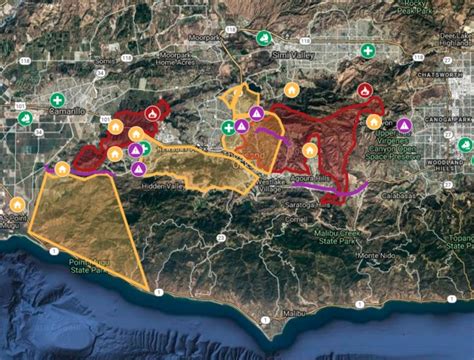 Interactive Map Hill Woolsey Fires Burn In Ventura County Kgtv Tv San Diego