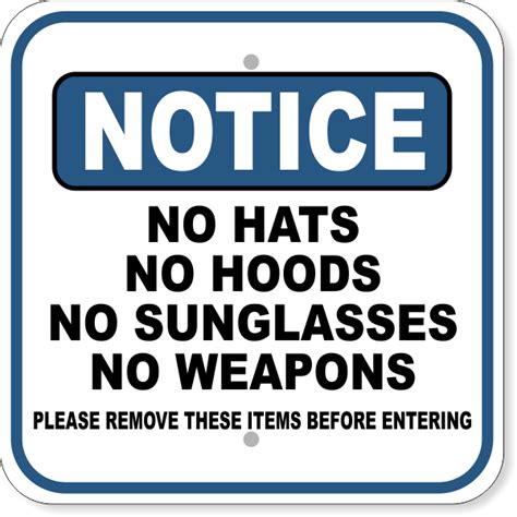 No Hats Sign