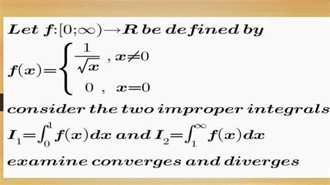 Improper Integral Convergence And Divergent Test YouTube