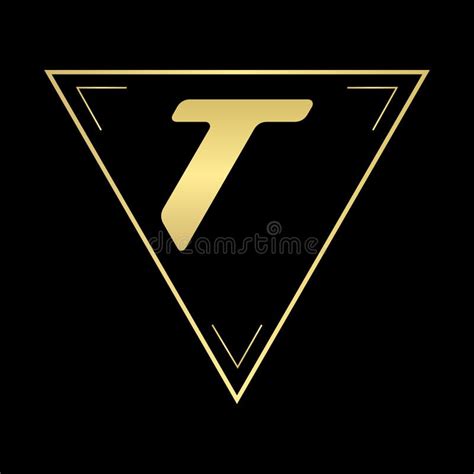 Logo T Company Gold Letter Logo Design With Simple Style Stock Vector