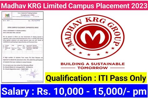 Madhav KRG Limited Campus Placement 2023