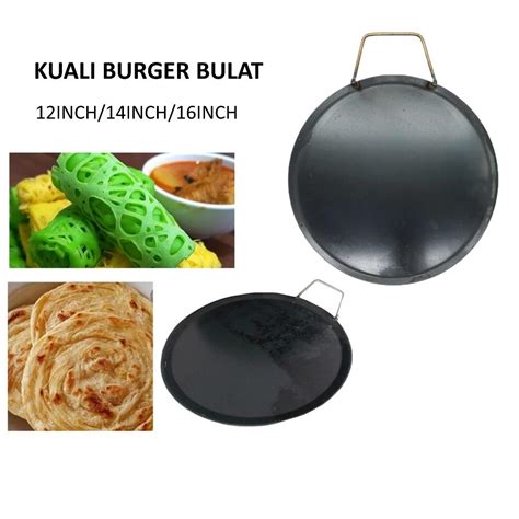 Round Burger Plate Round Hot Plate Pan Grill Plate Kuali Leper Bulat Ketayap Kuali Roti Canai