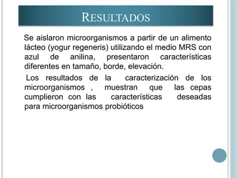 Identificaci N De Bacterias Cido L Cticas Bal A Partir De Yogurt Ppt