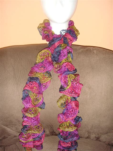 Knitted Scarf Red Heart Sashay Mesh Yarn Mambo Green Navy