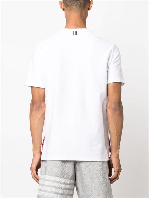 Thom Browne Rwb Stripe Cotton T Shirt White Farfetch