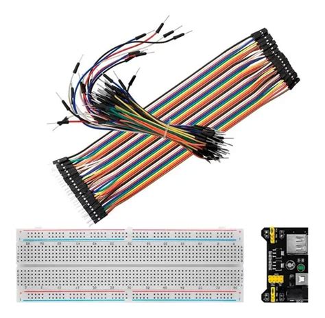 Kit Fuente P Protoboard Jumper Macho Hembra Dupont 65 Pzas Meses Sin