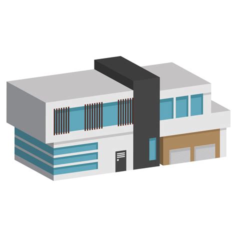 3D modern house or home. Isometric modern building and architecture ...