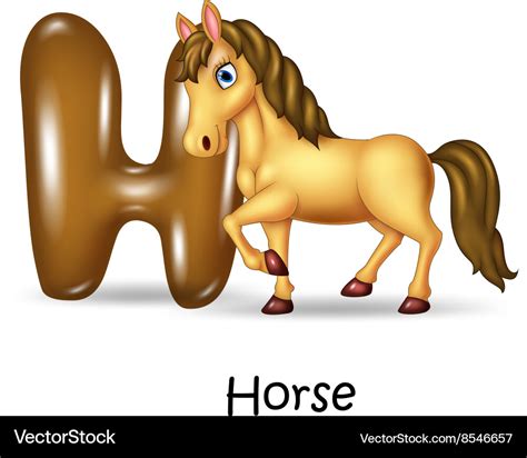 Cartoon H Of Letter For Horse Royalty Free Vector Image