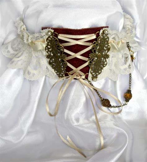 Steampunk Lace And Leather Corset Style Wedding Garter Leather Corset